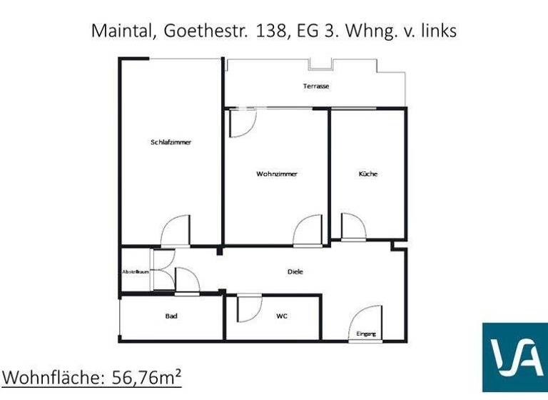 Wohnung zur Miete 679 € 2 Zimmer 56,8 m² frei ab 09.04.2026 Goethestr. 138 Bischofsheim Maintal 63477
