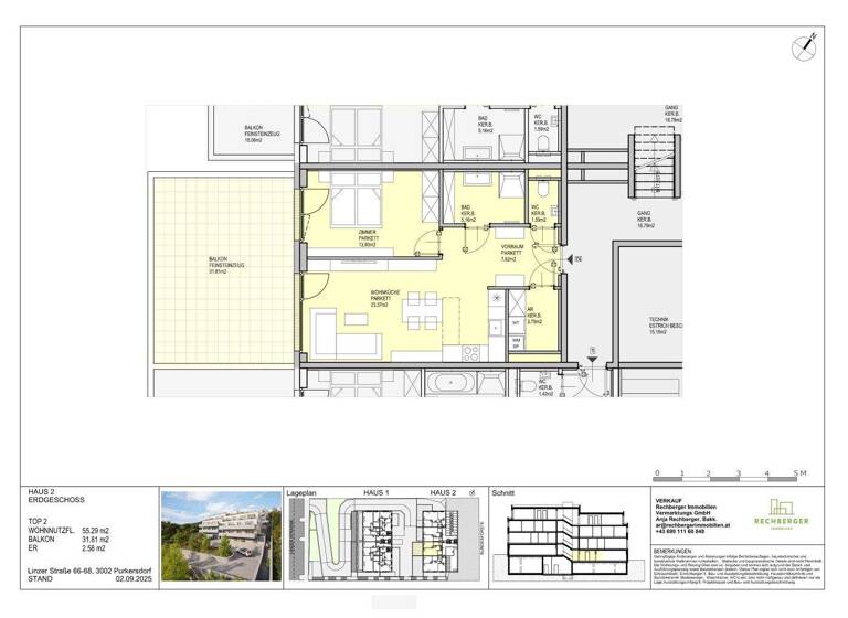 Wohnung zum Kauf - Erstbezug 299.000 € 2 Zimmer 55,3 m² EG Linzer Straße 66-68 Purkersdorf 3002