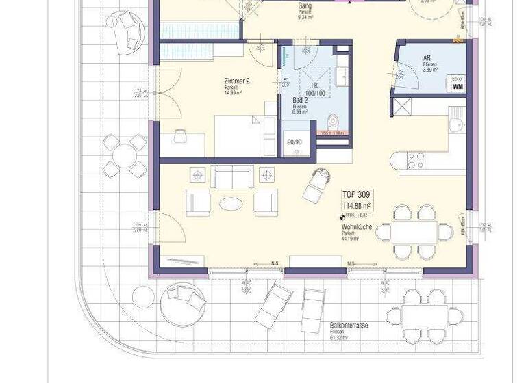 Wohnung zum Kauf - Erstbezug 977.000 € 3 Zimmer 114,9 m² 3. Geschoss frei ab 31.12.2027 Lind Villach 9500