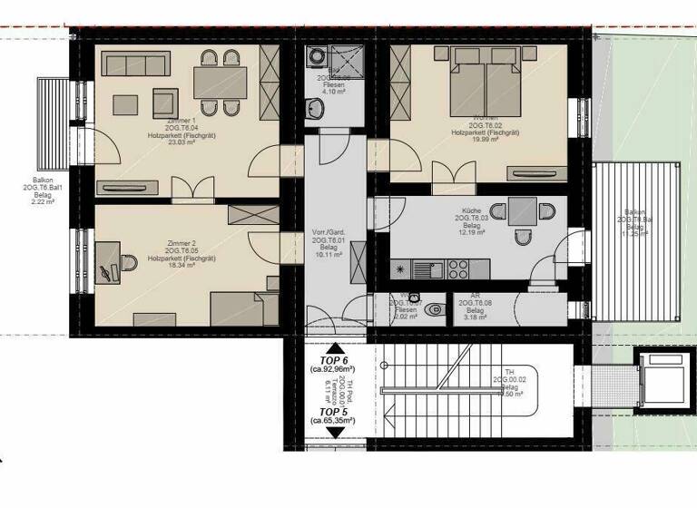 Wohnung zum Kauf - Erstbezug 469.501 € 3 Zimmer 93 m² 2. Geschoss Sankt Leonhard Graz,06.Bez.:Jakomini 8010