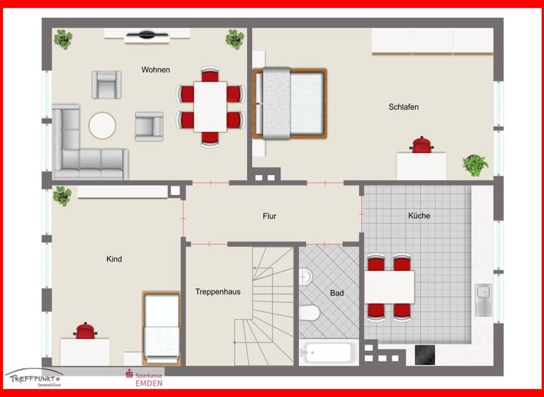 Wohnung zum Kauf 119.000 € 3 Zimmer 70 m²<br/>Wohnfläche Stadtzentrum Emden 26721