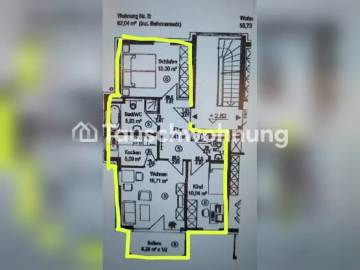 Wohnung zur Miete Tauschwohnung 1.100 € 3 Zimmer 63 m² 1. Geschoss Feldkirchen Feldkirchen 85622