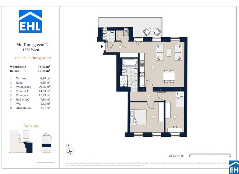 Wohnung zum Kauf - Erstbezug 495.000 € 3 Zimmer 78,4 m² 1. Geschoss Meißnergasse Wien 1220