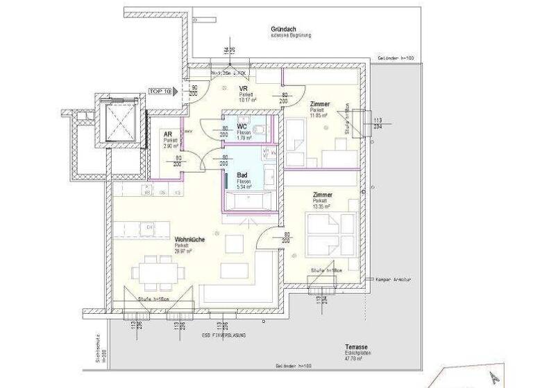 Wohnung zur Miete - Erstbezug 1.055 € 3 Zimmer 75,4 m² 2. Geschoss Kabanenweg Neulengbach 3040