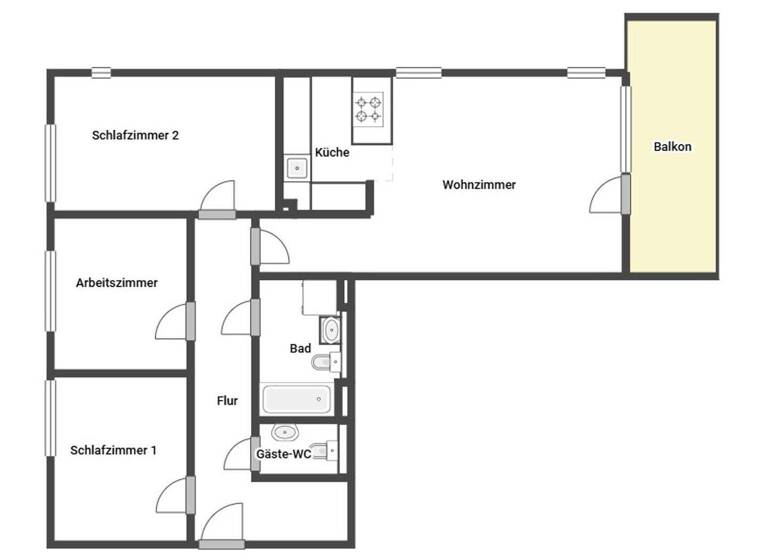 Wohnung zum Kauf 629.000 € 4 Zimmer 95,8 m² 2. Geschoss Kriegshaber Augsburg 86156