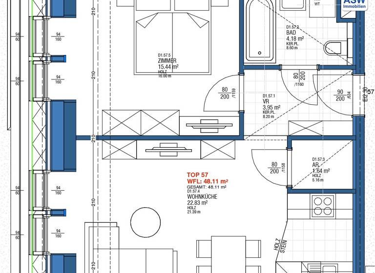 Wohnung zum Kauf 285.000 € 2 Zimmer 48,1 m² 6. Geschoss frei ab 01.04.2027 Adolf-Czettel-Gasse Wien 1160