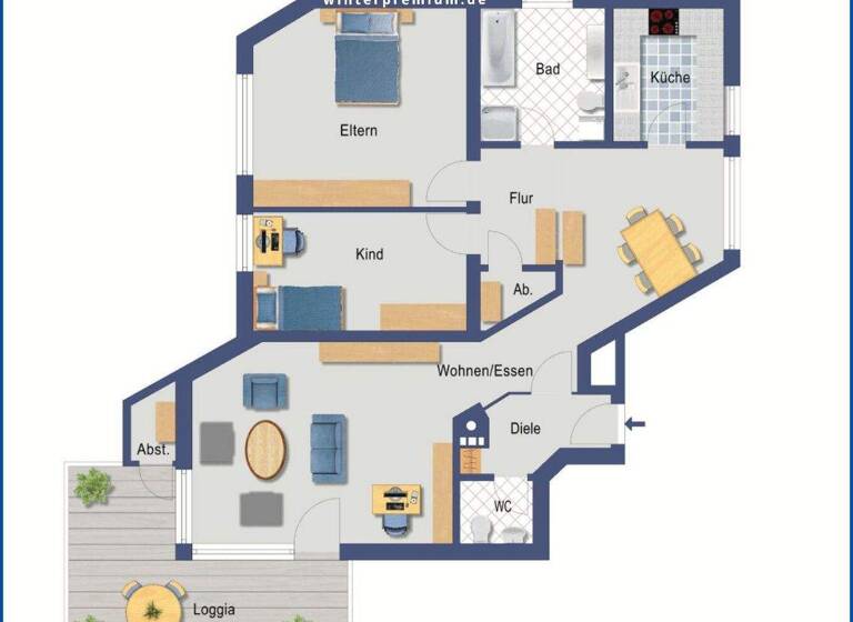 Wohnung zur Miete 940 € 3,5 Zimmer 99 m² Bodelschwinghstraße 51 Biberach Biberach an der Riß 88400