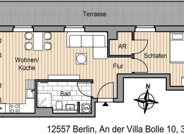 Wohnung zur Miete 1.220 € 2 Zimmer 73,6 m² 3. Geschoss An der Villa Bolle 10 Köpenick Berlin 12557