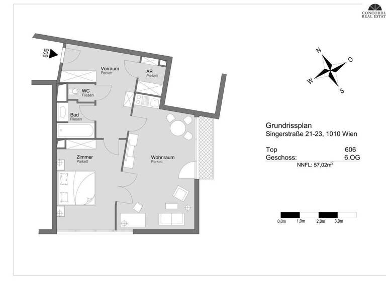 Studio zur Miete 2.006 € 2 Zimmer 6. Geschoss Wien,Innere Stadt 1010