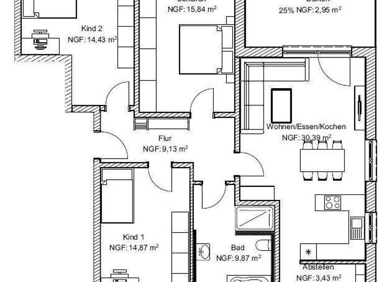 Wohnung zum Kauf provisionsfrei als Kapitalanlage geeignet 534.800 € 4 Zimmer 100,9 m² Rosenstraße Nordendorf 86695