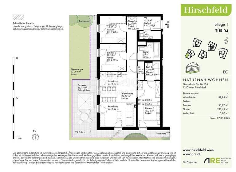 Wohnung zum Kauf - Erstbezug provisionsfrei 620.000 € 4 Zimmer 92,8 m² Wien 1210