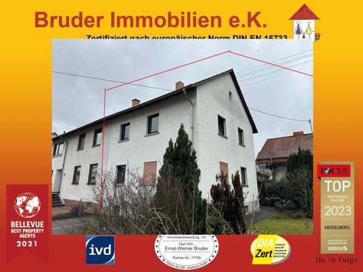 Doppelhaushälfte zum Kauf 325.000 € 6 Zimmer 126 m² 359 m² Grundstück Nußlocher Straße 93 Walldorf 69190