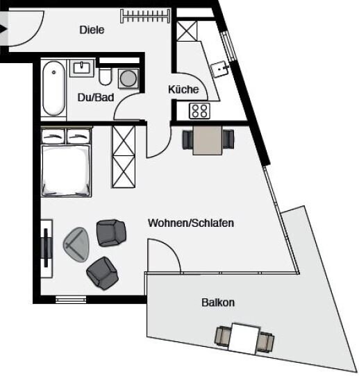 Wohnung zur Miete 800 € 1 Zimmer 56,4 m²<br/>Wohnfläche 1.<br/>Geschoss 01.01.2025<br/>Verfügbarkeit Mönchstraße 23 Am Pragfriedhof Stuttgart-Feuerbach 70191