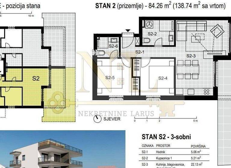 Wohnung zum Kauf 187.500 € 2 Zimmer 54 m² Okrug