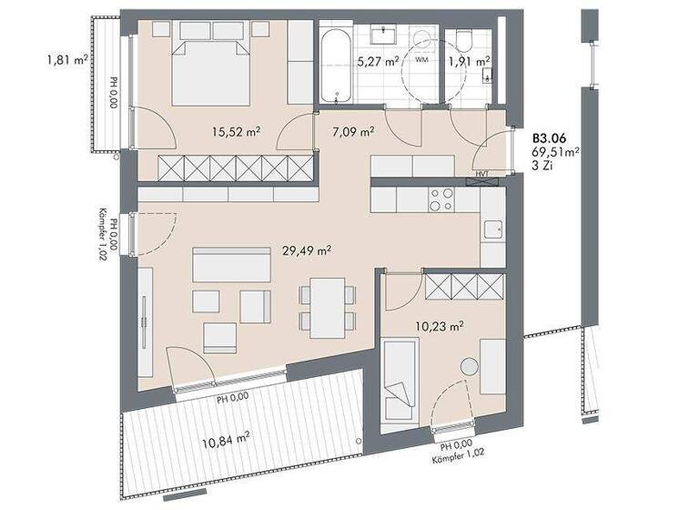 Wohnung zum Kauf - Erstbezug provisionsfrei 655.000 € 3 Zimmer 69,5 m² 3. Geschoss Egerdachstraße Pradl Innsbruck 6020