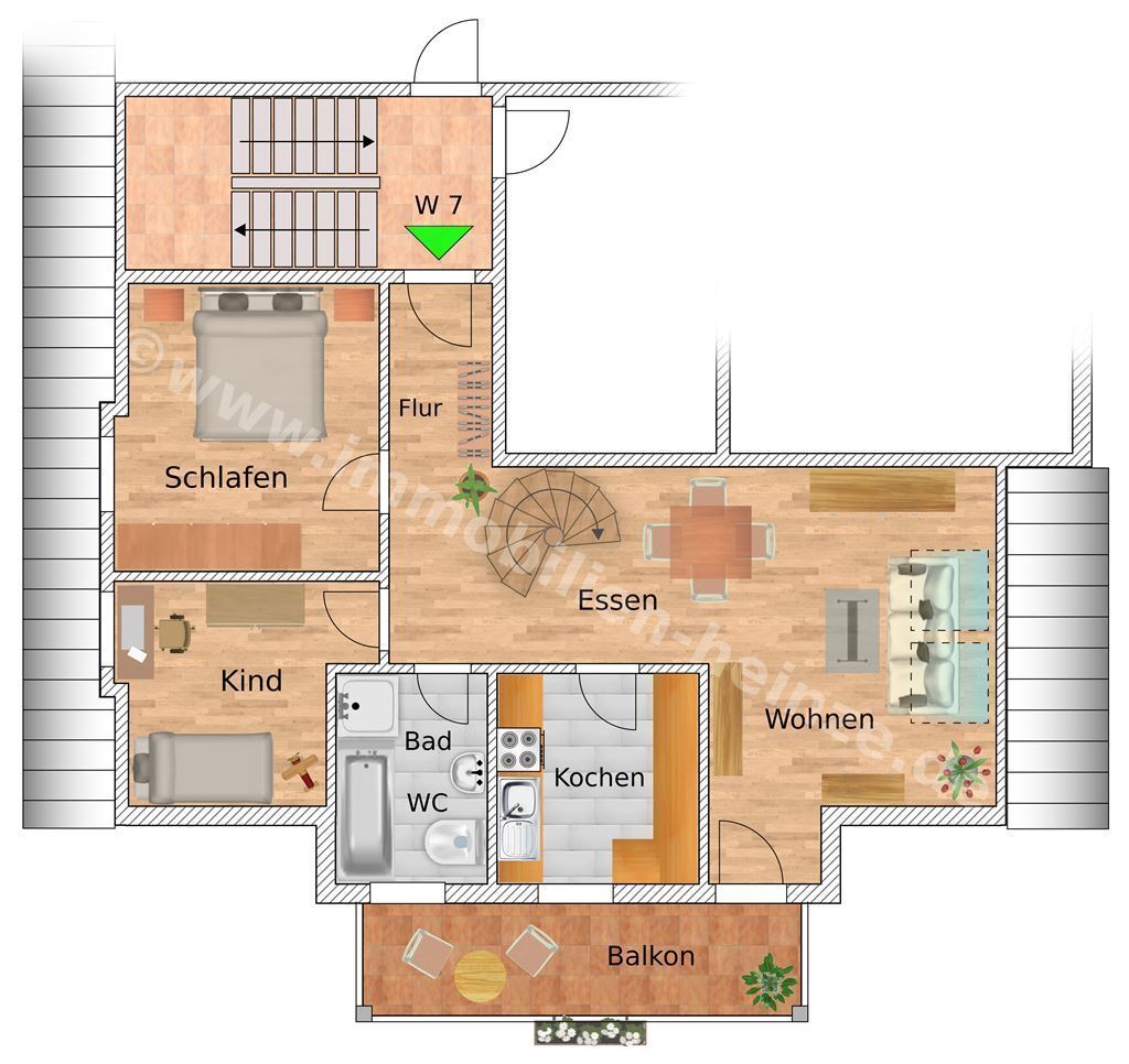 Maisonette zur Miete 640 € 4 Zimmer 83 m²<br/>Wohnfläche 3.<br/>Geschoss ab sofort<br/>Verfügbarkeit Hirschaid Hirschaid 96114