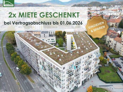 Wohnung zur Miete 550 € 2 Zimmer 43,2 m² 3. Geschoss Eggenberger Gürtel 73 Gries Graz 8020
