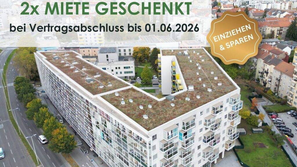 Wohnung zur Miete 550 € 2 Zimmer 43,2 m² 3. Geschoss Eggenberger Gürtel 73 Gries Graz 8020