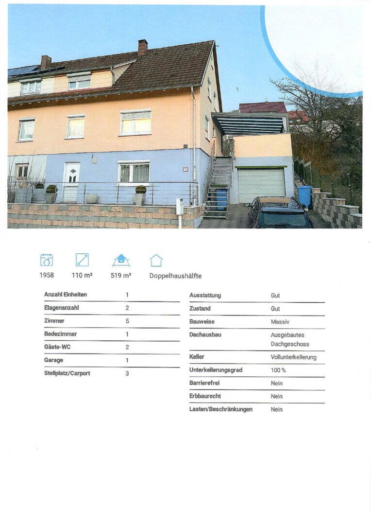 Doppelhaushälfte zum Kauf, Aalen Unterkochen