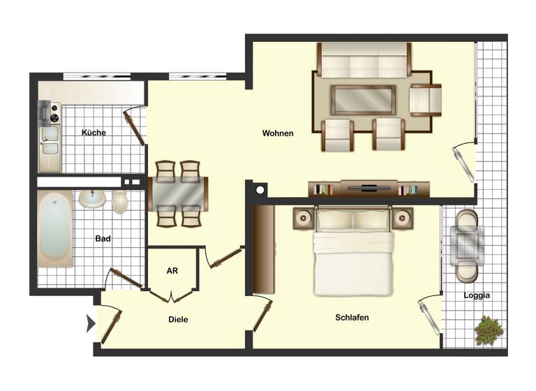 Wohnung zum Kauf 139.000 € 2 Zimmer 61 m²<br/>Wohnfläche West Ratingen 40880