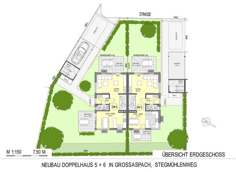 Doppelhaushälfte zum Kauf - Erstbezug provisionsfrei 822.000 € 5 Zimmer 136 m² 259 m² Grundstück Großaspach Aspach 71546