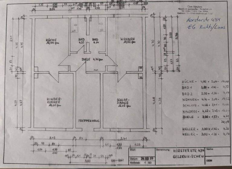 Wohnung zum Kauf provisionsfrei 175.000 € 3 Zimmer 74,1 m² EG Horsterstrasse 434 Beckhausen Gelsenkirchen 45899