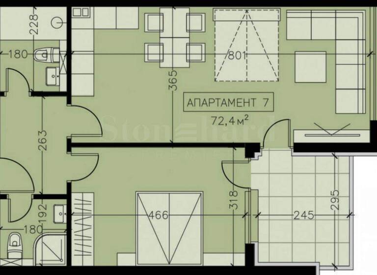 Studio zum Kauf 200.424 € 2 Zimmer 86,4 m² Sofia