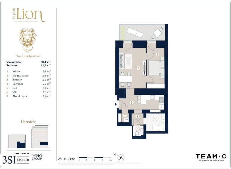 Wohnung zum Kauf - Erstbezug 459.000 € 2 Zimmer 48,4 m² EG Rotenlöwengasse 16 Wien 1090