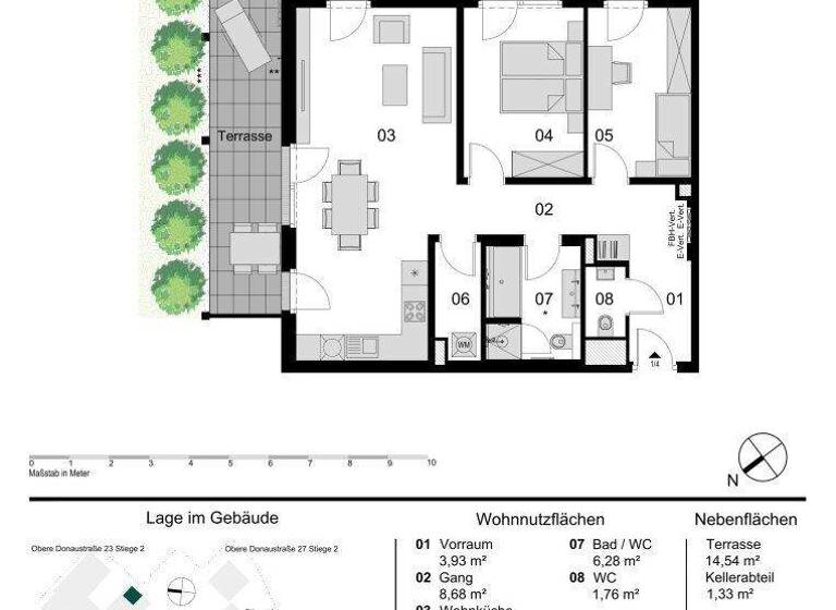 Wohnung zum Kauf - Erstbezug 680.000 € 3 Zimmer 81,2 m² EG Obere Donaustraße 23 Wien 1020