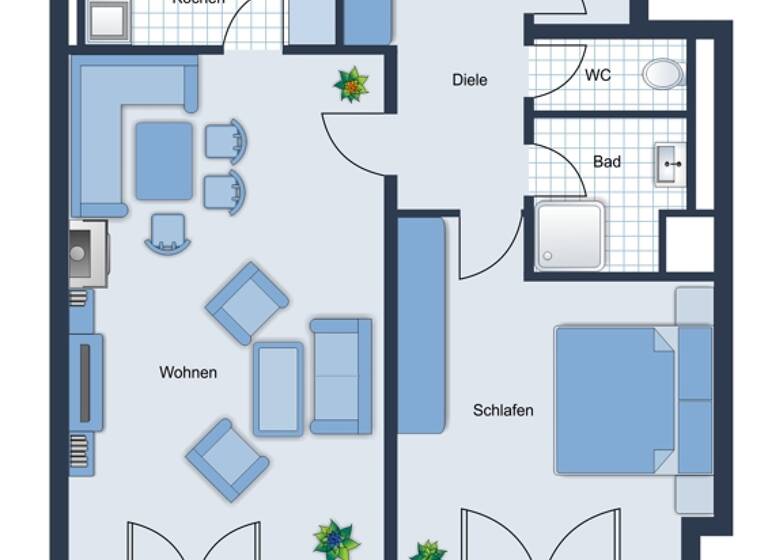 Wohnung zum Kauf 375.500 € 2 Zimmer 78 m²<br/>Wohnfläche 2.<br/>Geschoss Ost Rosenheim 83022