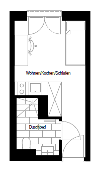 Wohnung zur Miete 475 € 1 Zimmer 20,3 m²<br/>Wohnfläche 1.<br/>Geschoss Stephanstraße 5 Glockenhof Nürnberg 90478