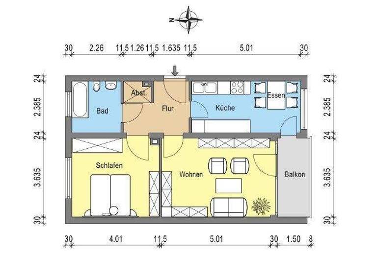 Wohnung zur Miete 476 € 2 Zimmer 59,5 m² frei ab 24.03.2026 Schmittstr. 47A Bingen 55411