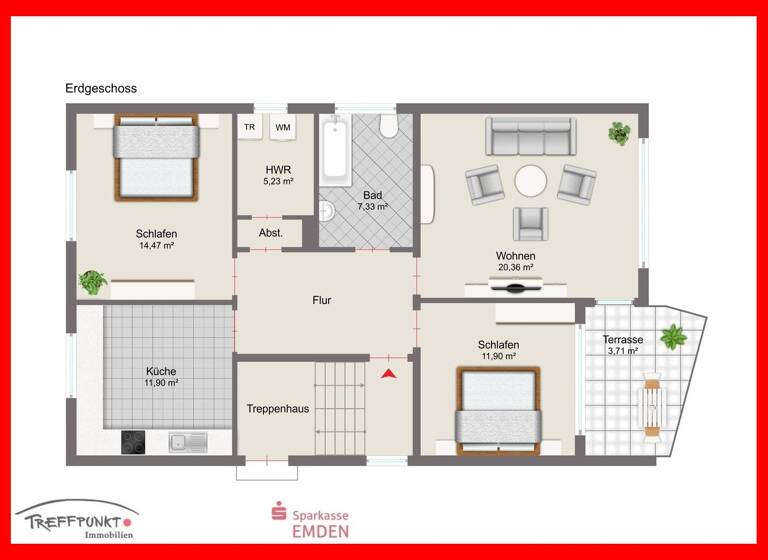 Wohnung zum Kauf 179.000 € 3 Zimmer 85 m² frei ab 01.09.2026 Barenburg Emden 26721