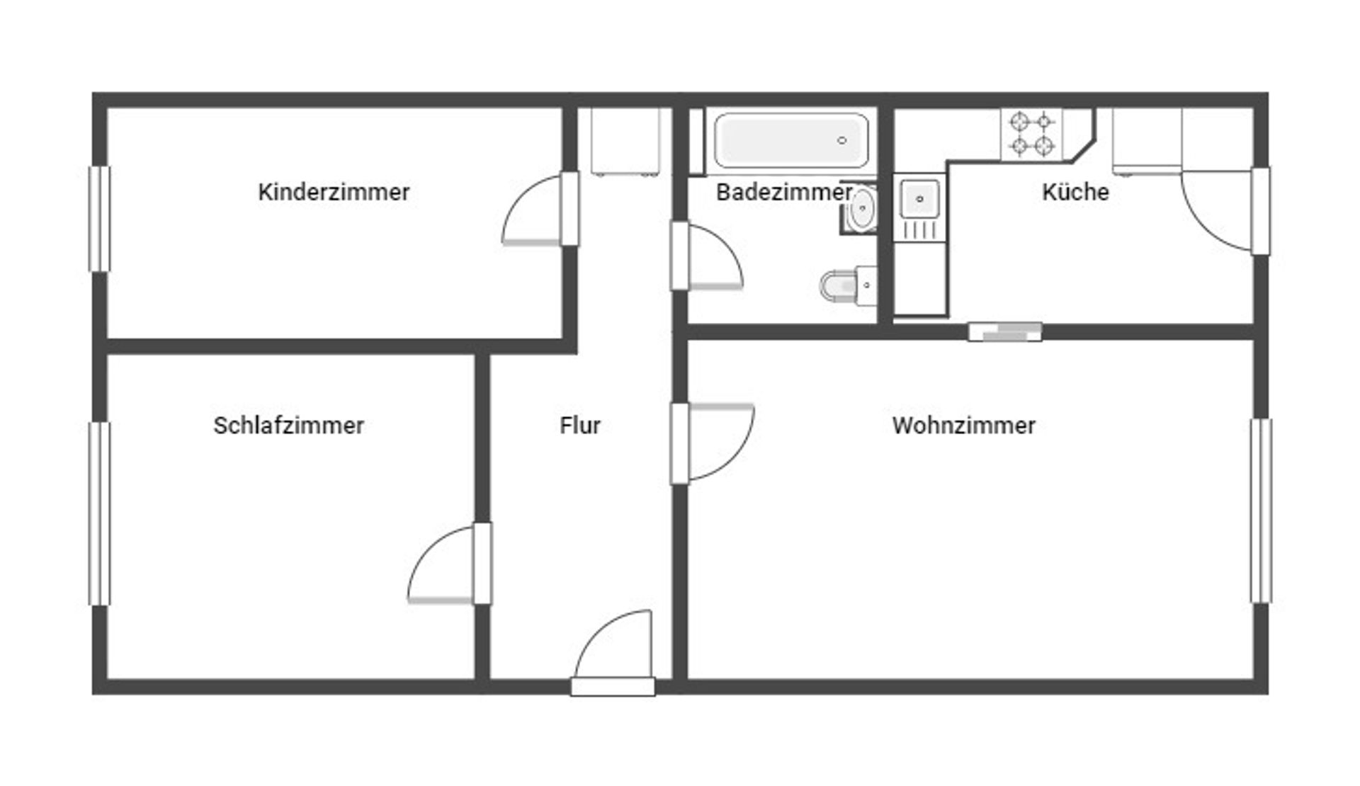 Wohnung zum Kauf 125.000 € 3 Zimmer 70,3 m²<br/>Wohnfläche 1.<br/>Geschoss Grünthal-Viermorgen Stralsund 18437