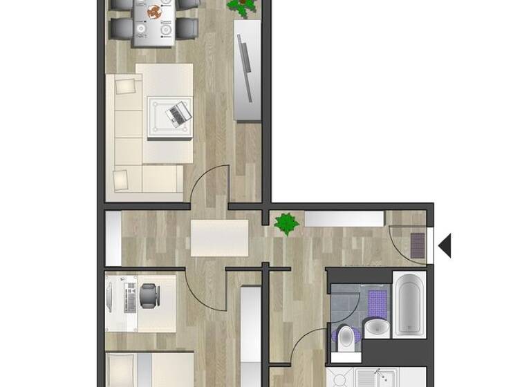 Wohnung zur Miete 339 € 2 Zimmer 56,4 m² 4. Geschoss frei ab 16.04.2026 Rosenhof 3 Zentrum Chemnitz 09111