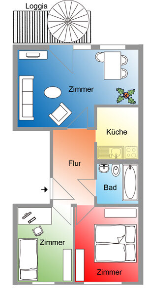 Wohnung zur Miete 316 € 3 Zimmer 57,5 m²<br/>Wohnfläche 4.<br/>Geschoss Straße der Deutschen Einheit 45 Wolmirstedt Wolmirstedt 39326