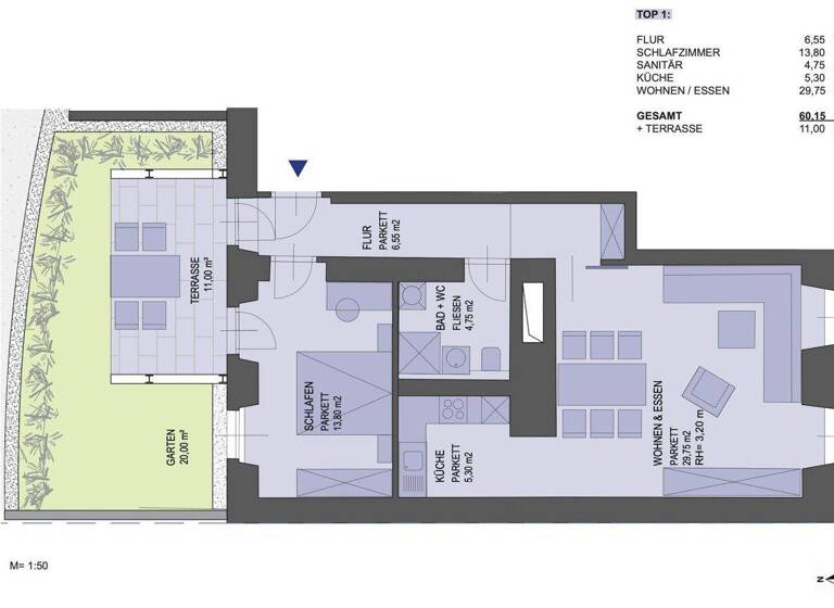 Wohnung zur Miete - Erstbezug 586 € 60,2 m² EG Eggenberg Graz 8020