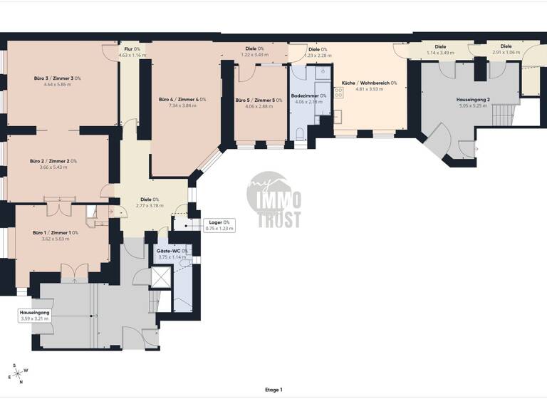 Bürofläche zum Kauf 1.180.000 € 6 Zimmer 193 m² Bürofläche Wilmersdorf Berlin 10709