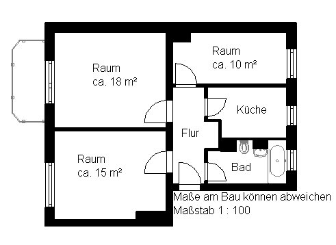 Wohnung zur Miete 409 € 3 Zimmer 58,4 m²<br/>Wohnfläche 3.<br/>Geschoss Paul-Suhr-Str. 81A Südstadt Halle (Saale) 06128