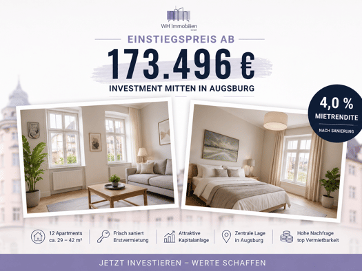 Mehrfamilienhaus zum Kauf als Kapitalanlage geeignet 254.000 € 1 Zimmer 42,2 m² 1.000 m² Grundstück Oberhausen Oberhausen 86154