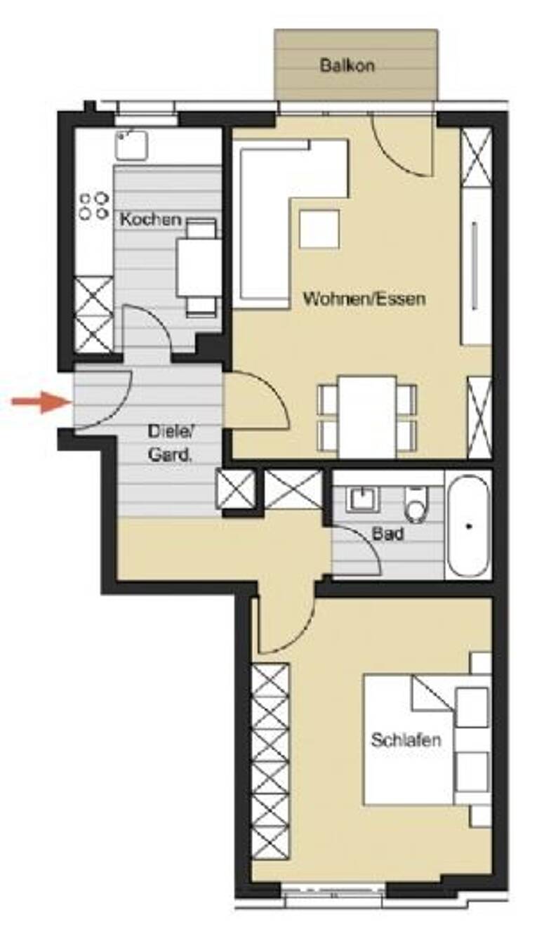 Wohnung zum Kauf provisionsfrei 399.000 € 2 Zimmer 58,7 m² 3. Geschoss Pantaleonswall 33 Altstadt-Süd Köln 50676