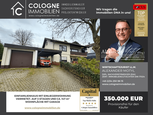 Mehrfamilienhaus zum Kauf provisionsfrei 350.000 € 7 Zimmer 147 m² 733 m² Grundstück Rauschendorf Königswinter 53639