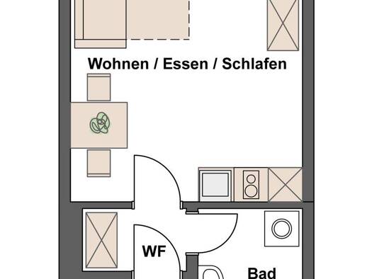Wohnung zur Miete 340 € 1 Zimmer 26 m² frei ab sofort Neustadt 31 Ansbach 91522