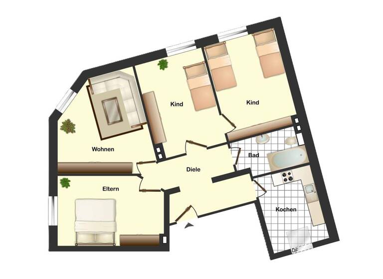 Wohnung zum Kauf 98.000 € 4 Zimmer 85 m² Marxloh Duisburg 47169