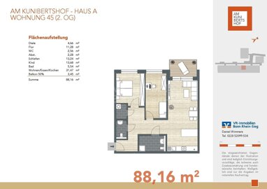 Wohnung zum Kauf provisionsfrei 429.000 € 3 Zimmer 88,2 m² 2. Geschoss Witterschlick Alfter 53347