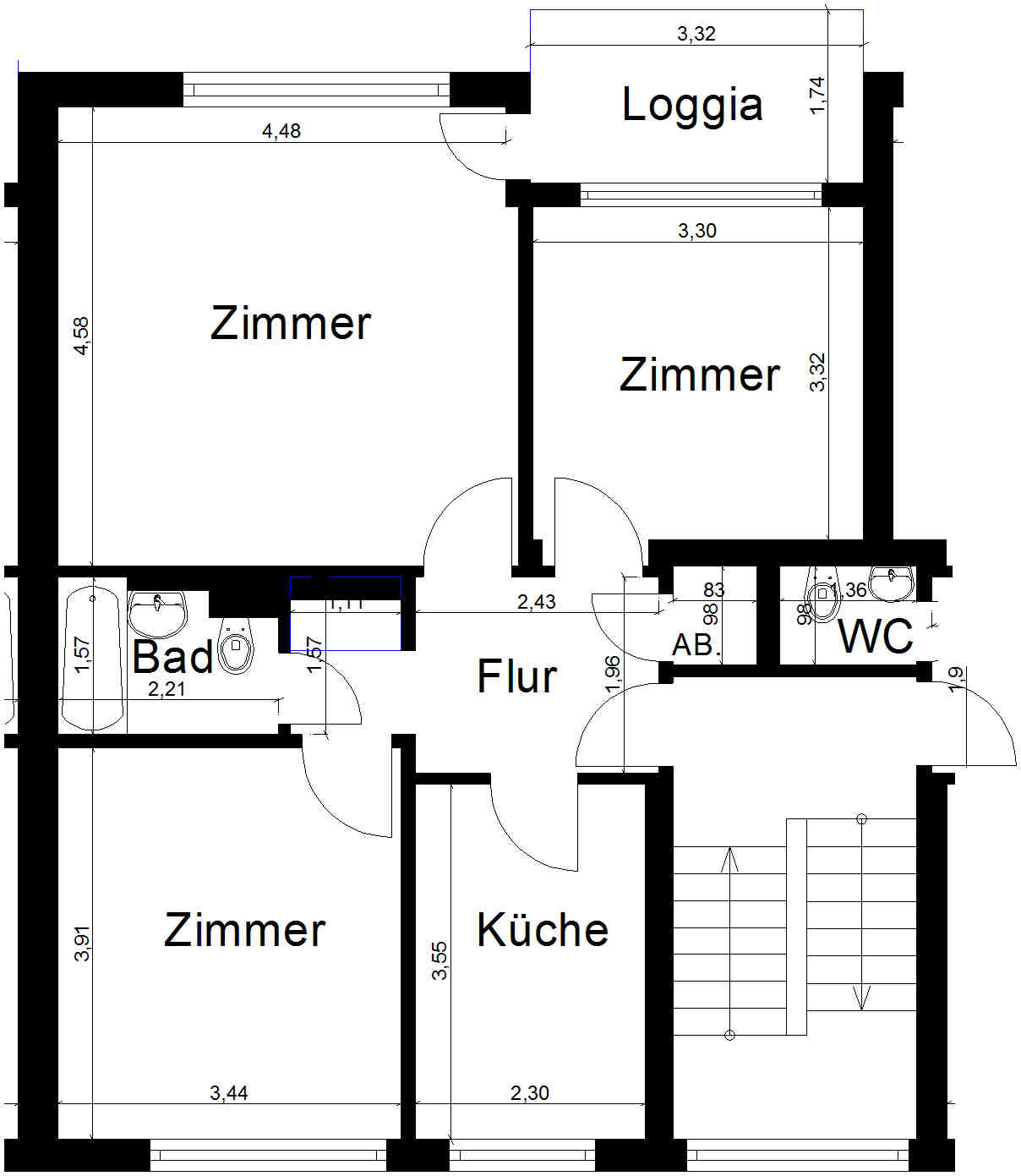 Wohnung zur Miete nur mit Wohnberechtigungsschein 600 € 3 Zimmer 66,7 m²<br/>Wohnfläche 3.<br/>Geschoss Brasselstraße 3 Hamm - Beberich Viersen 41747