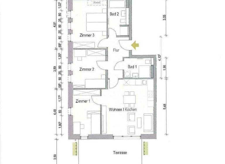 Wohnung zur Miete - Erstbezug 1.600 € 4 Zimmer 100,3 m² EG frei ab 01.09.2026 Am Eichelberg 1i, Haus I Medingen Ottendorf-Okrilla 01458