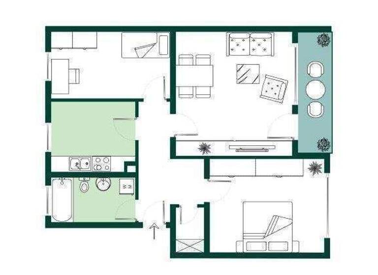 Wohnung zum Kauf 184.000 € 2 Zimmer 62 m² EG Waldkraiburg 84478