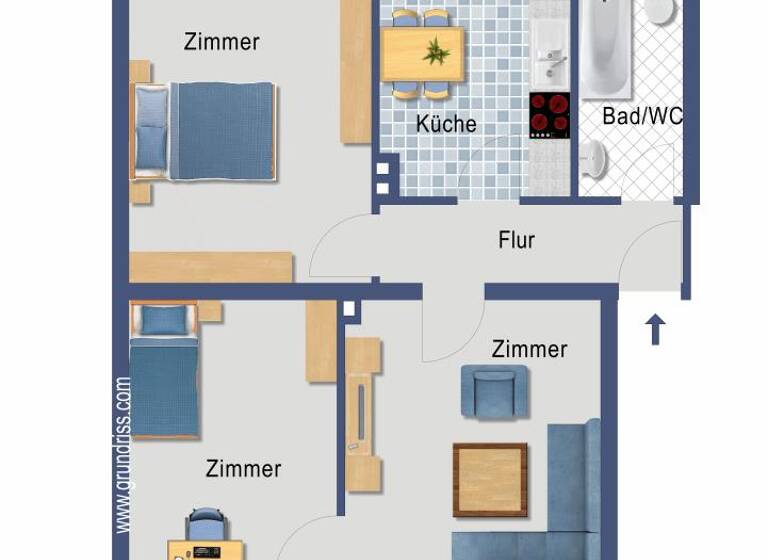 Wohnung zum Kauf provisionsfrei 114.800 € 3 Zimmer 58,4 m²<br/>Wohnfläche 1.<br/>Geschoss Kupferdreher Straße 263 Kupferdreh Essen 45257