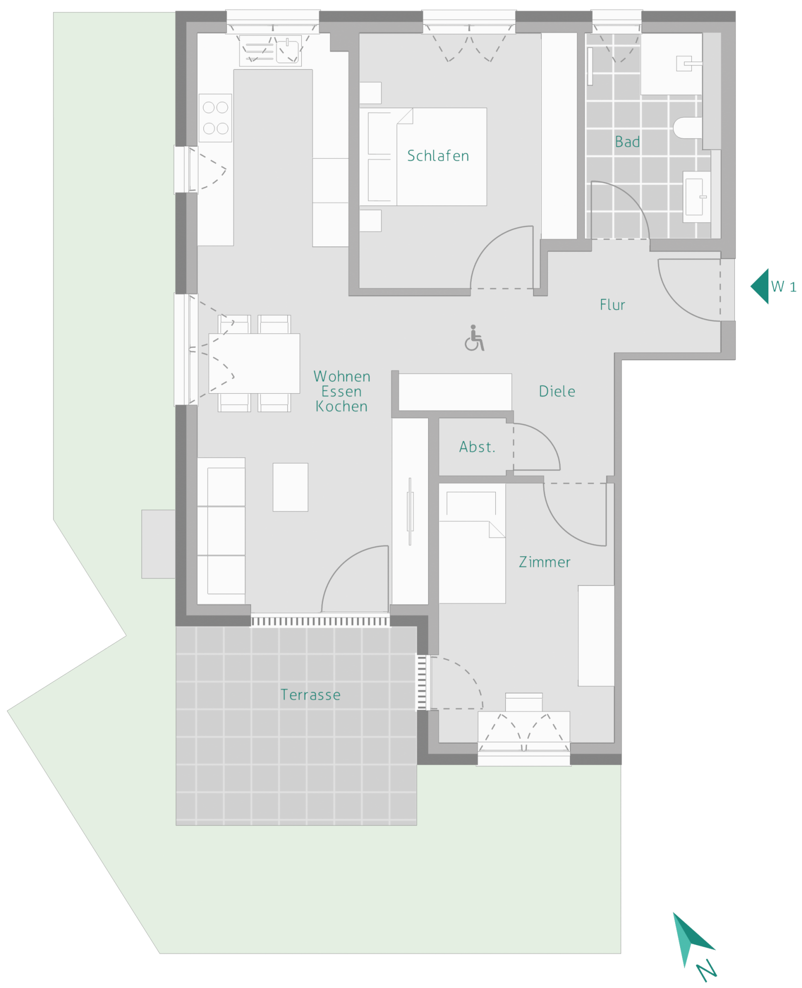 Terrassenwohnung zum Kauf provisionsfrei 569.000 € 3 Zimmer 79,6 m²<br/>Wohnfläche EG<br/>Geschoss Uhlandstraße 10 Gärtringen Gärtringen 71116